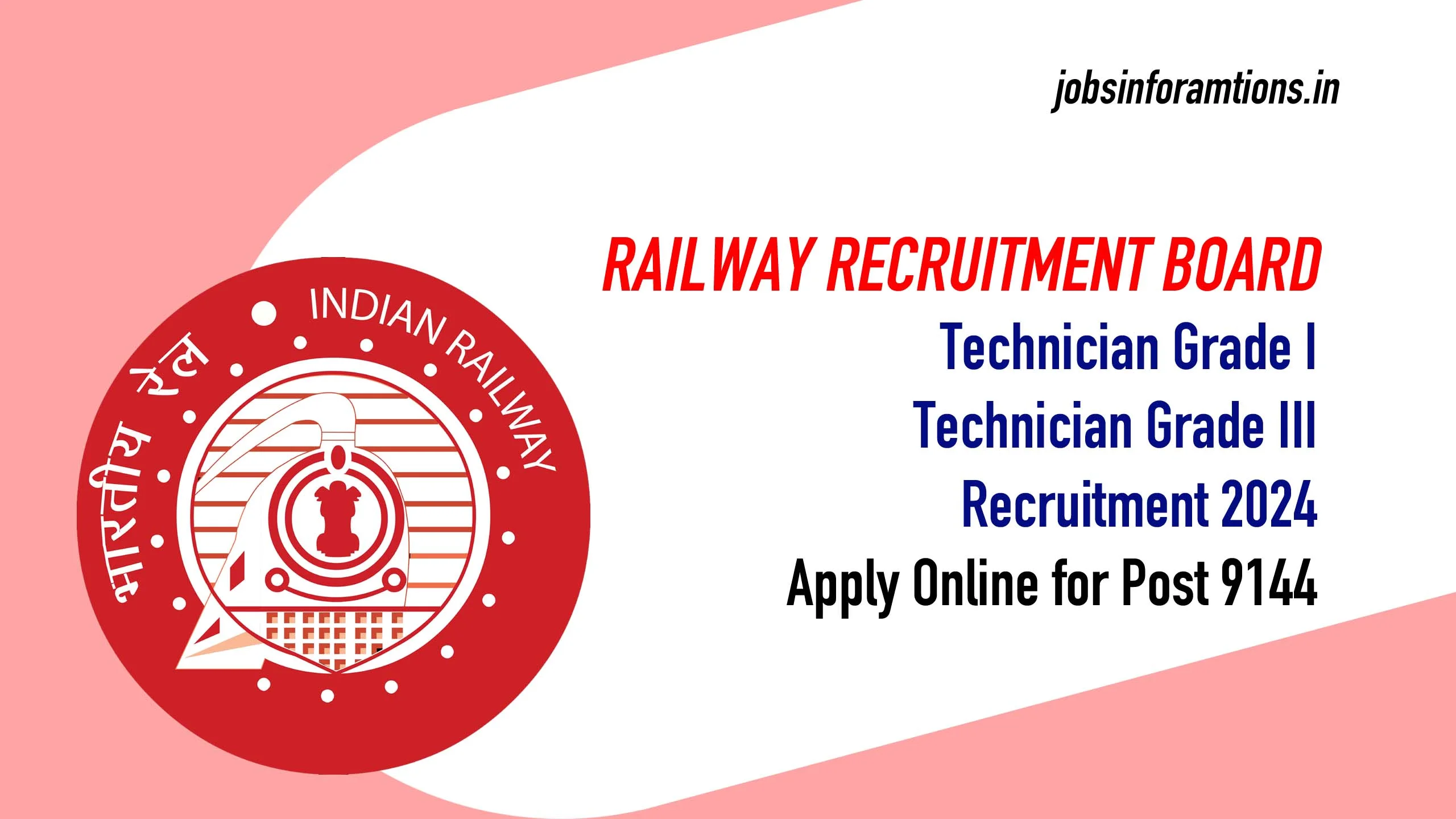 RRB Technician Vacancy Notice 2024, Apply Online for Post 9144