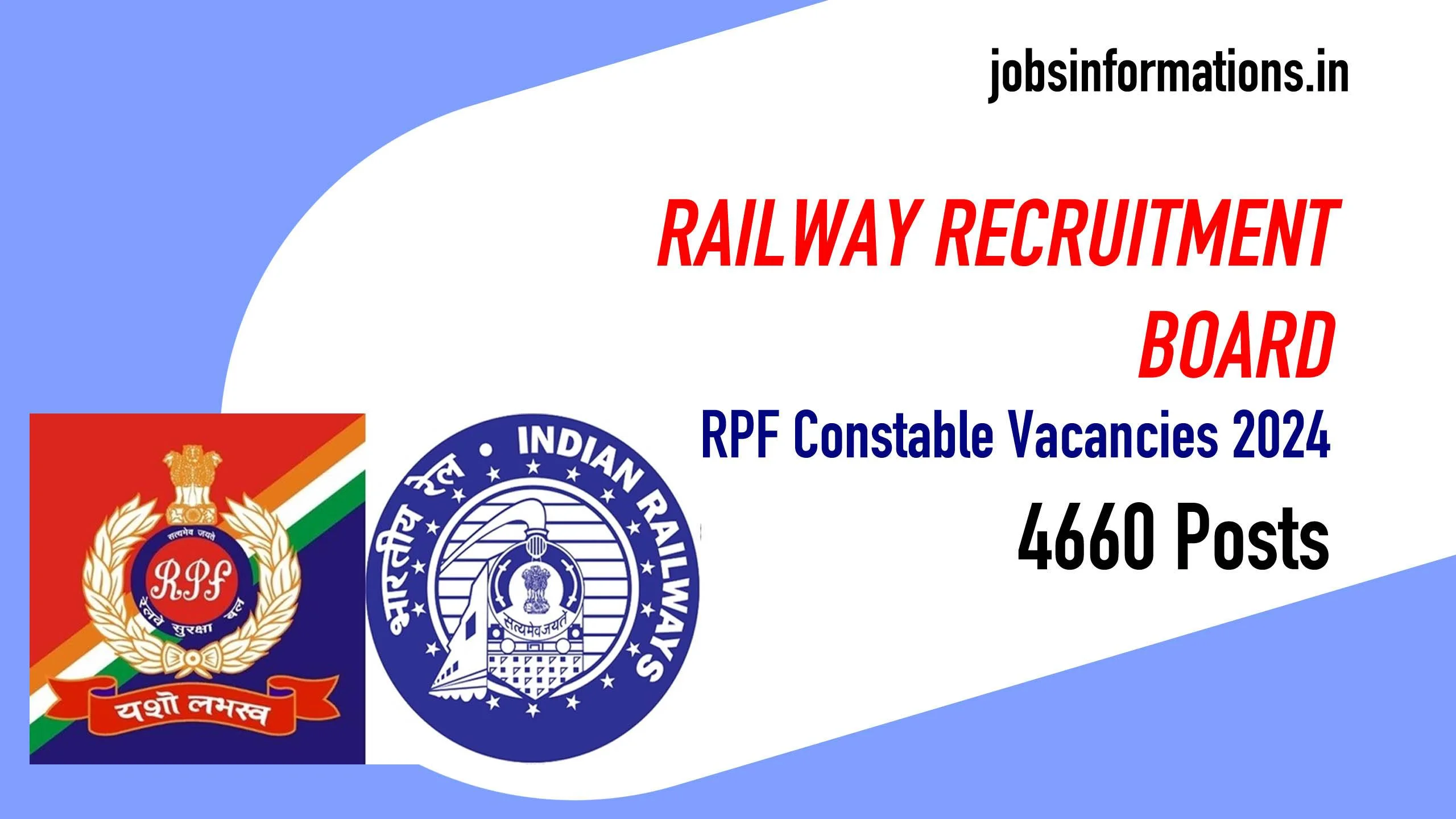 RPF Constable Vacancies 2024, Apply online for 4660 Posts