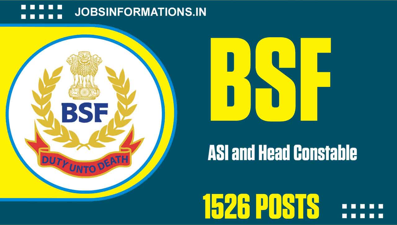 BSF ASI and Constable Recruitment 2024 Apply Online for 1526 Posts
