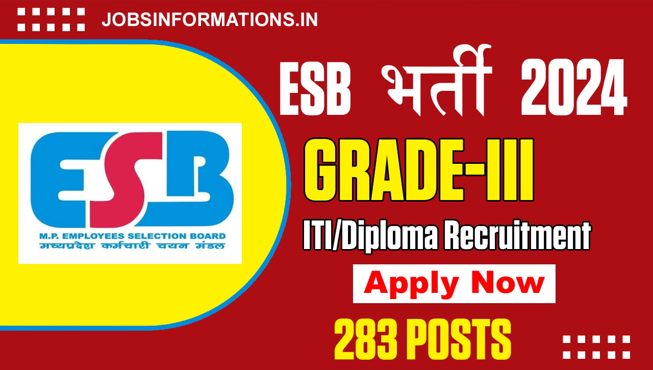 MPESB Group 3 Various Posts Notification 2024, Apply Online for 283 Posts