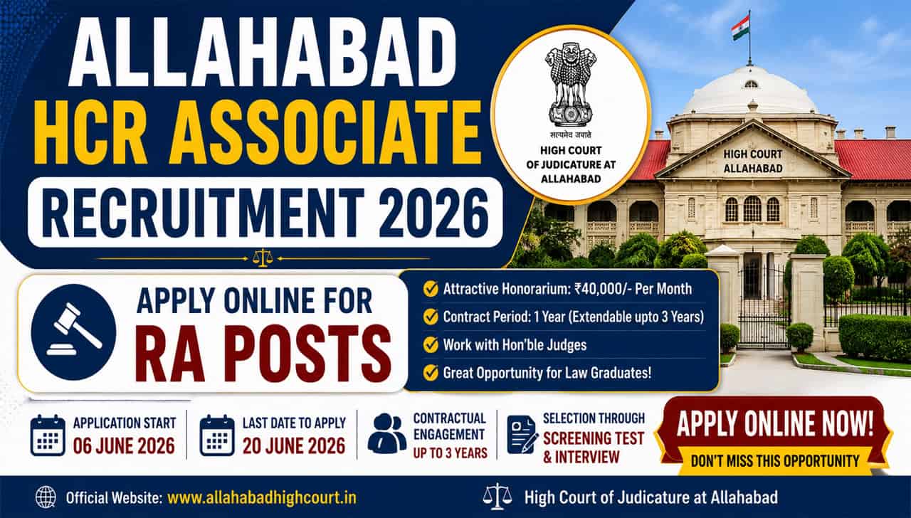 Allahabad HCR Associate Recruitment 2026: Apply Online for RA Posts