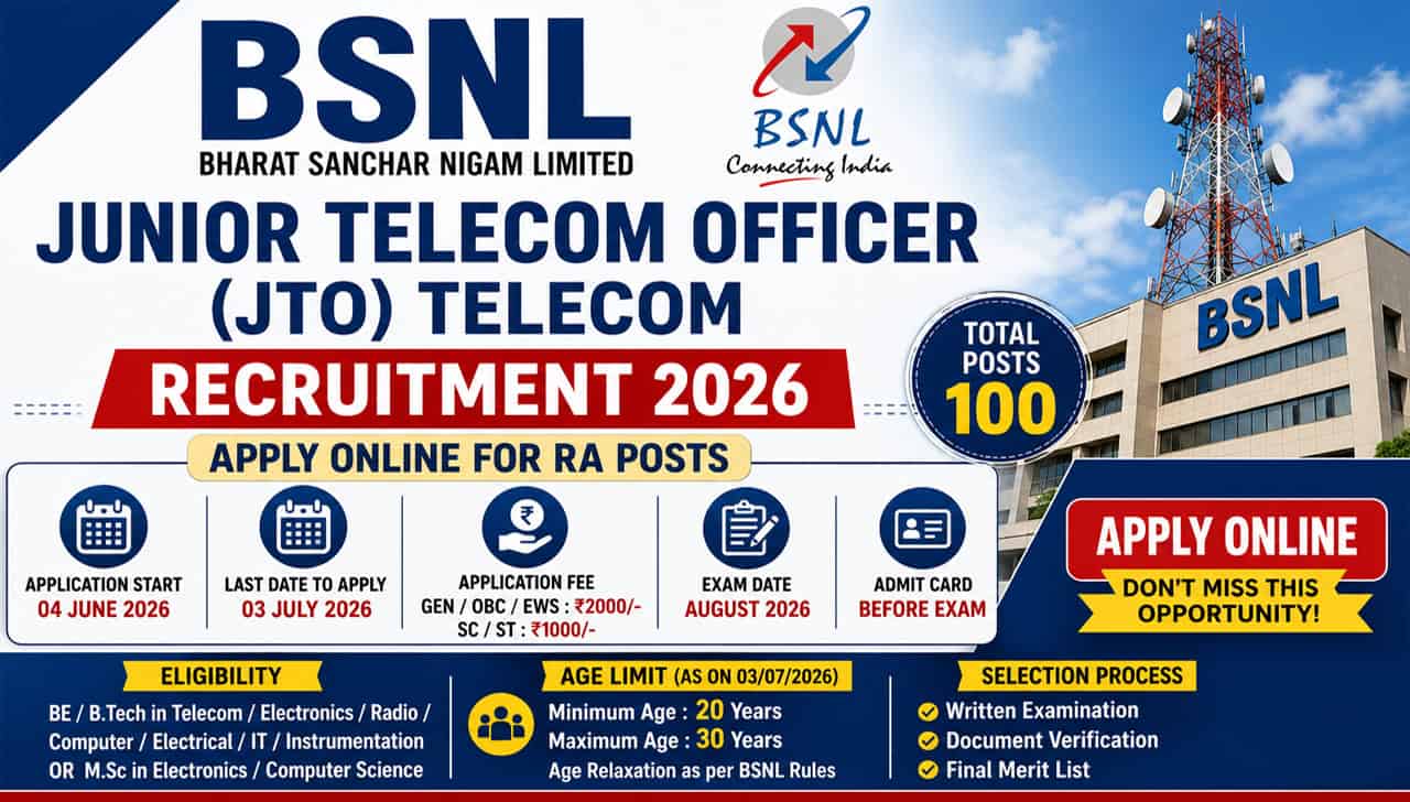 BSNL JTO Recruitment 2026