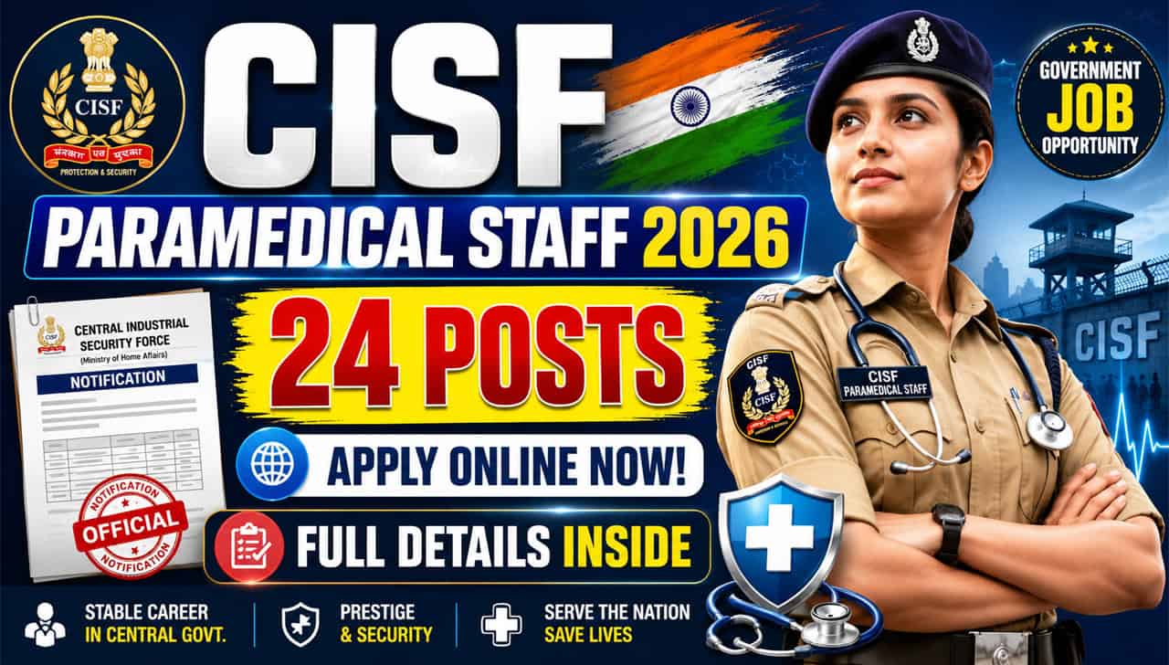 for CISF Paramedical Staff Notification 2026