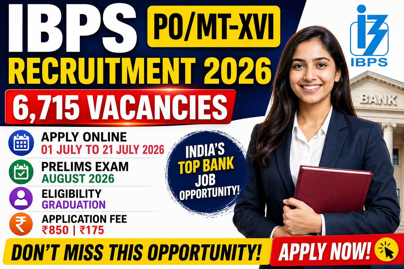 IBPS PO Recruitment 2026 Notification Released | Apply Online for 6,715 | PO Vacancies